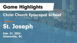 Christ Church Episcopal School vs St. Joseph Game Highlights - Feb. 21, 2024