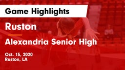 Ruston  vs Alexandria Senior High Game Highlights - Oct. 15, 2020