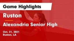 Ruston  vs Alexandria Senior High  Game Highlights - Oct. 21, 2021