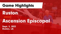 Ruston  vs Ascension Episcopal  Game Highlights - Sept. 3, 2022