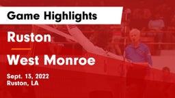 Ruston  vs West Monroe  Game Highlights - Sept. 13, 2022