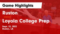 Ruston  vs Loyola College Prep  Game Highlights - Sept. 22, 2022