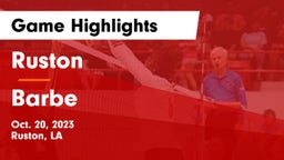 Ruston  vs Barbe  Game Highlights - Oct. 20, 2023