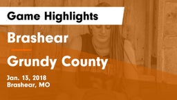 Brashear  vs Grundy County Game Highlights - Jan. 13, 2018