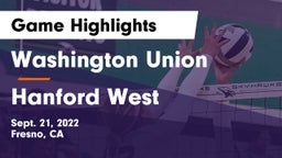 Washington Union  vs Hanford West  Game Highlights - Sept. 21, 2022