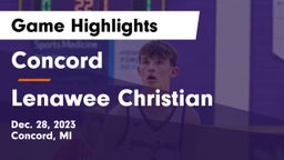 Concord  vs Lenawee Christian  Game Highlights - Dec. 28, 2023