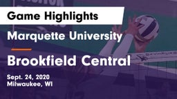 Marquette University  vs Brookfield Central  Game Highlights - Sept. 24, 2020