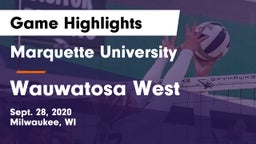 Marquette University  vs Wauwatosa West  Game Highlights - Sept. 28, 2020