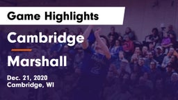 Cambridge  vs Marshall  Game Highlights - Dec. 21, 2020