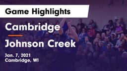 Cambridge  vs Johnson Creek  Game Highlights - Jan. 7, 2021