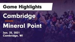 Cambridge  vs Mineral Point  Game Highlights - Jan. 25, 2021