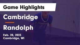 Cambridge  vs Randolph  Game Highlights - Feb. 28, 2023