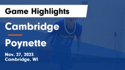 Cambridge  vs Poynette  Game Highlights - Nov. 27, 2023