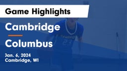 Cambridge  vs Columbus  Game Highlights - Jan. 6, 2024