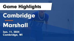 Cambridge  vs Marshall  Game Highlights - Jan. 11, 2024