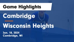 Cambridge  vs Wisconsin Heights  Game Highlights - Jan. 18, 2024