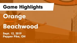 Orange  vs Beachwood  Game Highlights - Sept. 12, 2019