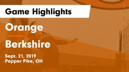 Orange  vs Berkshire  Game Highlights - Sept. 21, 2019
