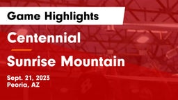 Centennial  vs Sunrise Mountain  Game Highlights - Sept. 21, 2023