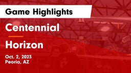 Centennial  vs Horizon  Game Highlights - Oct. 2, 2023