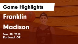 Franklin  vs Madison  Game Highlights - Jan. 30, 2018