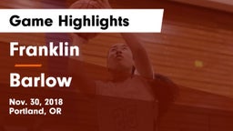 Franklin  vs Barlow  Game Highlights - Nov. 30, 2018
