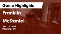 Franklin  vs McDaniel  Game Highlights - Jan. 12, 2022