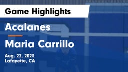 Acalanes  vs Maria Carrillo  Game Highlights - Aug. 22, 2023