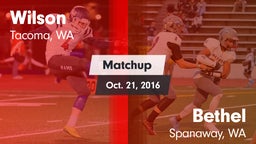Matchup: Wilson  vs. Bethel  2016