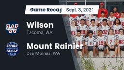 Recap: Wilson  vs. Mount Rainier  2021