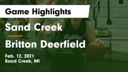 Sand Creek  vs Britton Deerfield Game Highlights - Feb. 12, 2021