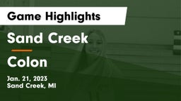 Sand Creek  vs Colon  Game Highlights - Jan. 21, 2023