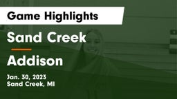 Sand Creek  vs Addison Game Highlights - Jan. 30, 2023