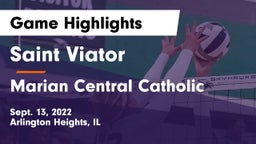 Saint Viator  vs Marian Central Catholic  Game Highlights - Sept. 13, 2022