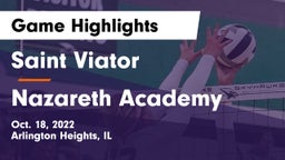 Saint Viator  vs Nazareth Academy  Game Highlights - Oct. 18, 2022