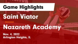 Saint Viator  vs Nazareth Academy  Game Highlights - Nov. 4, 2022