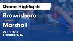 Brownsboro  vs Marshall  Game Highlights - Dec. 1, 2018