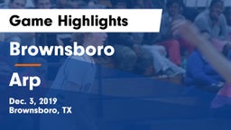 Brownsboro  vs Arp  Game Highlights - Dec. 3, 2019