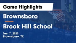 Brownsboro  vs Brook Hill School Game Highlights - Jan. 7, 2020
