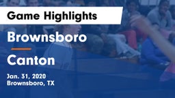 Brownsboro  vs Canton  Game Highlights - Jan. 31, 2020