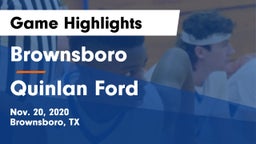 Brownsboro  vs Quinlan Ford  Game Highlights - Nov. 20, 2020