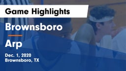 Brownsboro  vs Arp  Game Highlights - Dec. 1, 2020