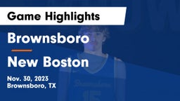 Brownsboro  vs New Boston  Game Highlights - Nov. 30, 2023