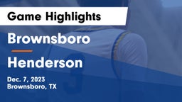 Brownsboro  vs Henderson  Game Highlights - Dec. 7, 2023