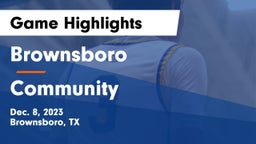 Brownsboro  vs Community  Game Highlights - Dec. 8, 2023