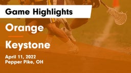 Orange  vs Keystone  Game Highlights - April 11, 2022