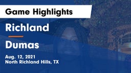 Richland  vs Dumas  Game Highlights - Aug. 12, 2021