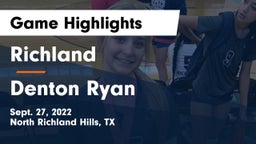 Richland  vs Denton Ryan  Game Highlights - Sept. 27, 2022