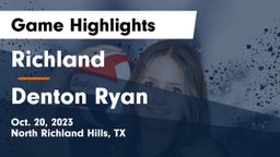 Richland  vs Denton Ryan  Game Highlights - Oct. 20, 2023