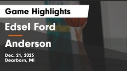 Edsel Ford  vs Anderson  Game Highlights - Dec. 21, 2023